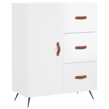 vidaXL Sideboard Storage Cabinet Cupboard High Gloss White Engineered Wood