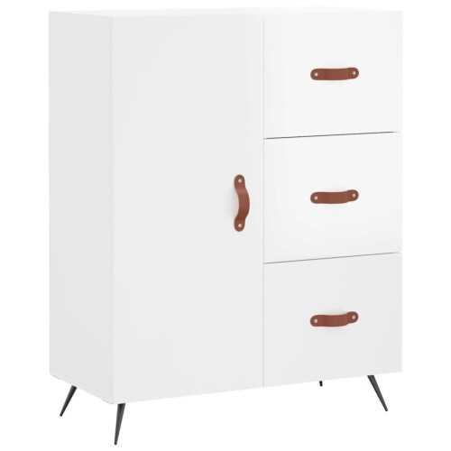 VidaXL vidaXL Sideboard Storage Cabinet Cupboard High Gloss White Engineered Wood