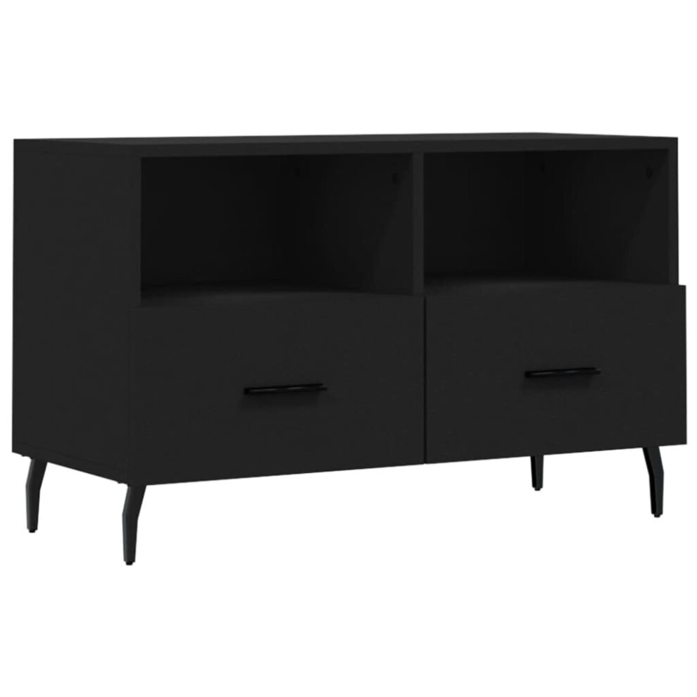 Vidaxl Tv Cabinet Tv Unit Sideboard Media Unit Tv Stand Engineered Wood Black