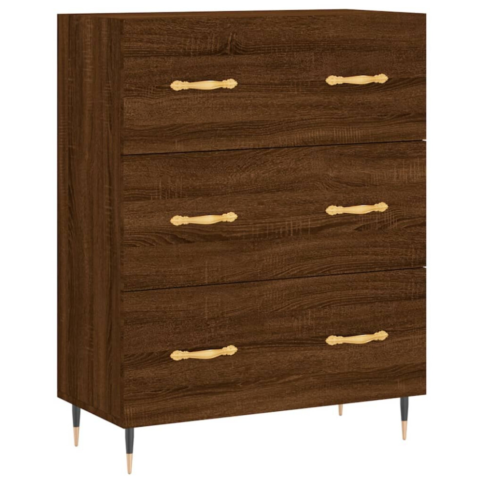 vidaXL Sideboard Hall Storage Side Cabinet Cupboard Brown Oak Engineered Wood