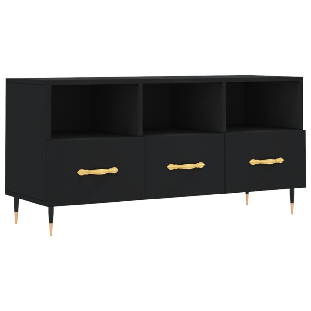 Vidaxl Tv Cabinet Tv Unit Sideboard Media Unit Tv Stand Black Engineered Wood