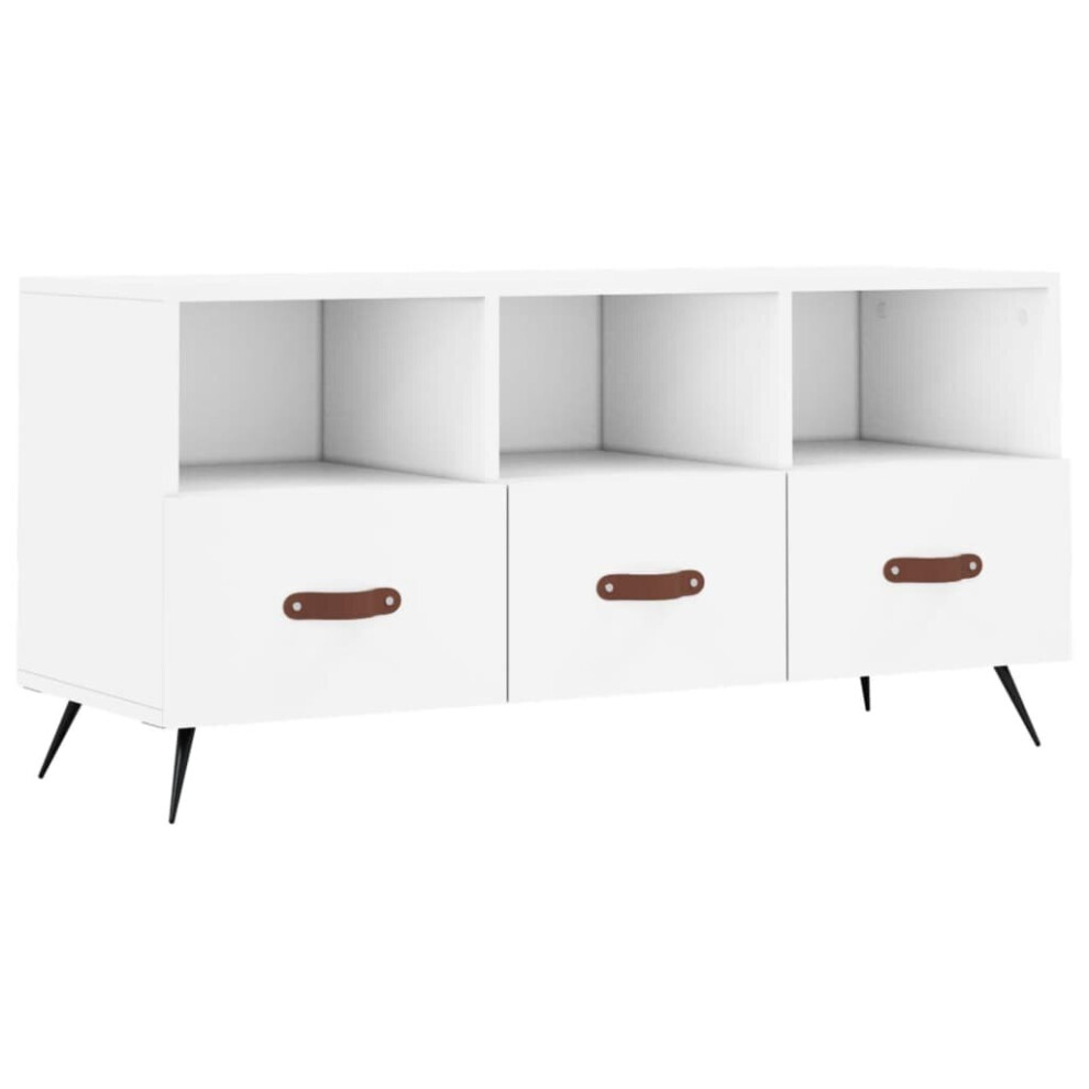 vidaXL TV Cabinet TV Unit Sideboard Media Unit TV Stand White Engineered Wood