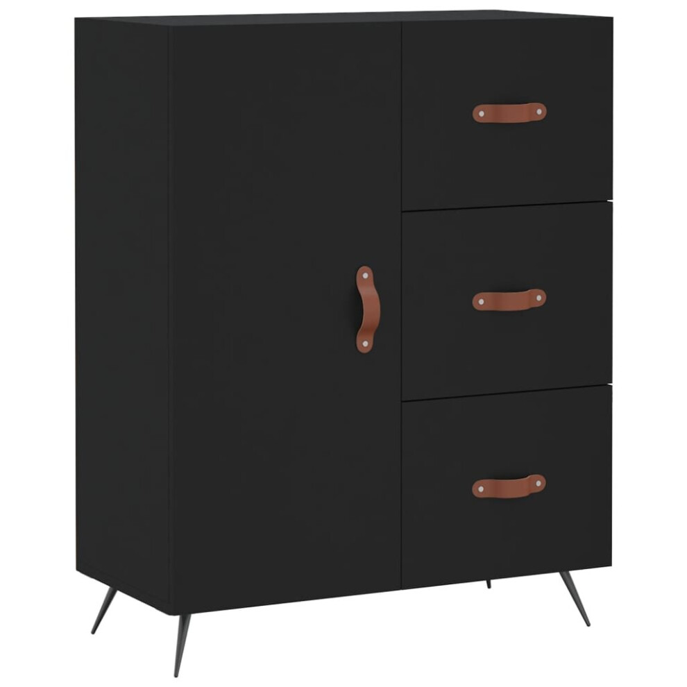 vidaXL Sideboard Storage Cabinet Cupboard Side Cabinet Black Engineered Wood