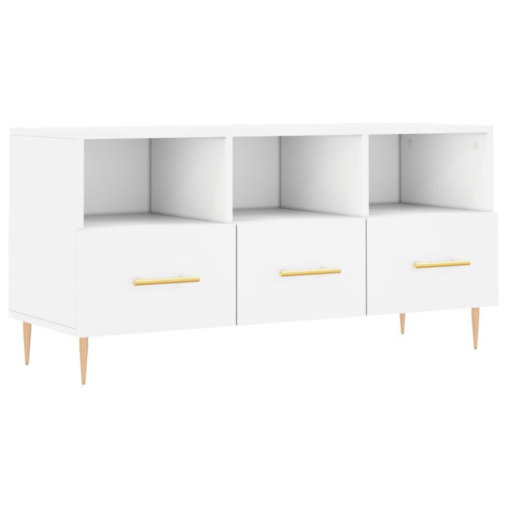 vidaXL TV Cabinet TV Unit Sideboard Media Unit TV Stand White Engineered Wood