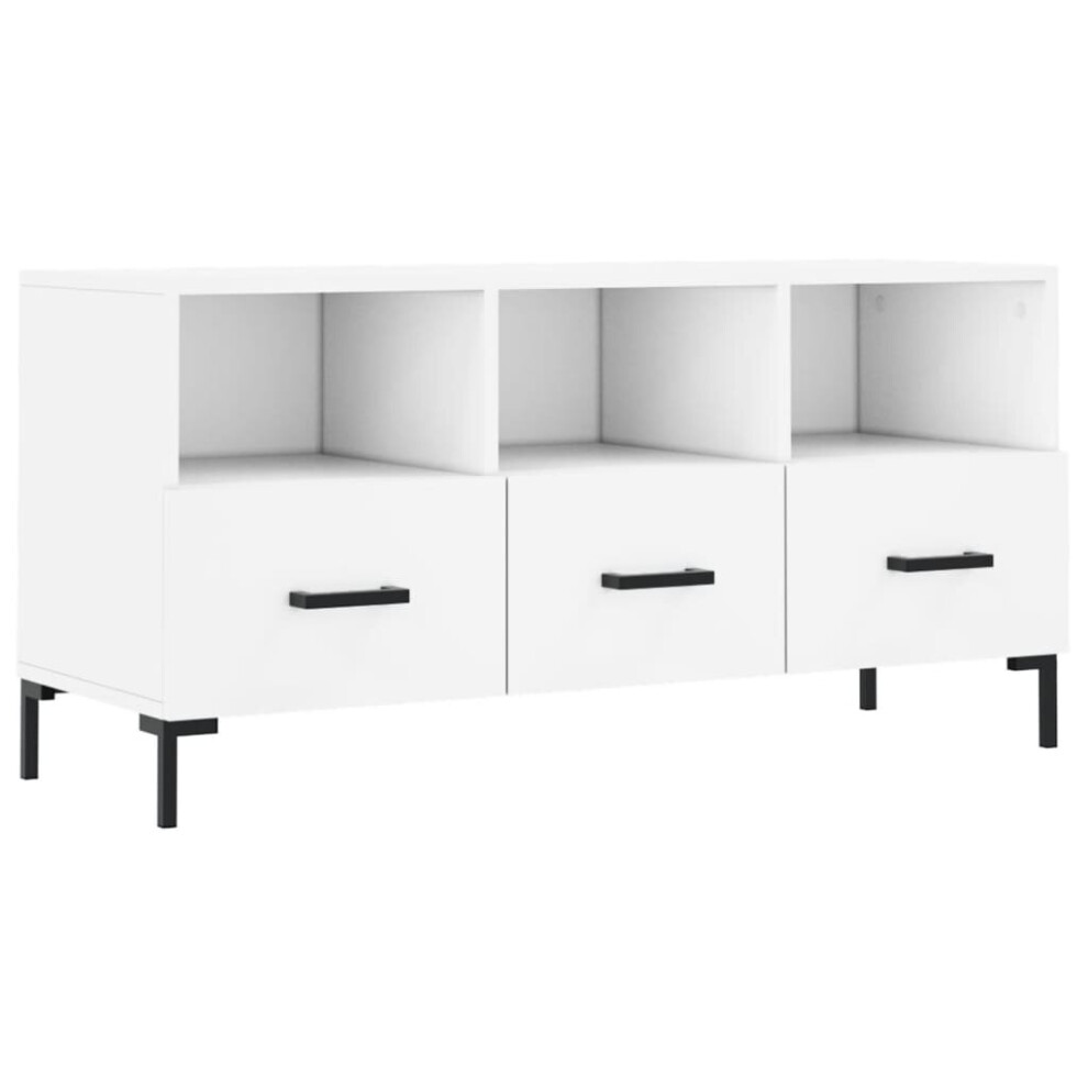 vidaXL TV Cabinet TV Unit Sideboard Media Unit TV Stand White Engineered Wood