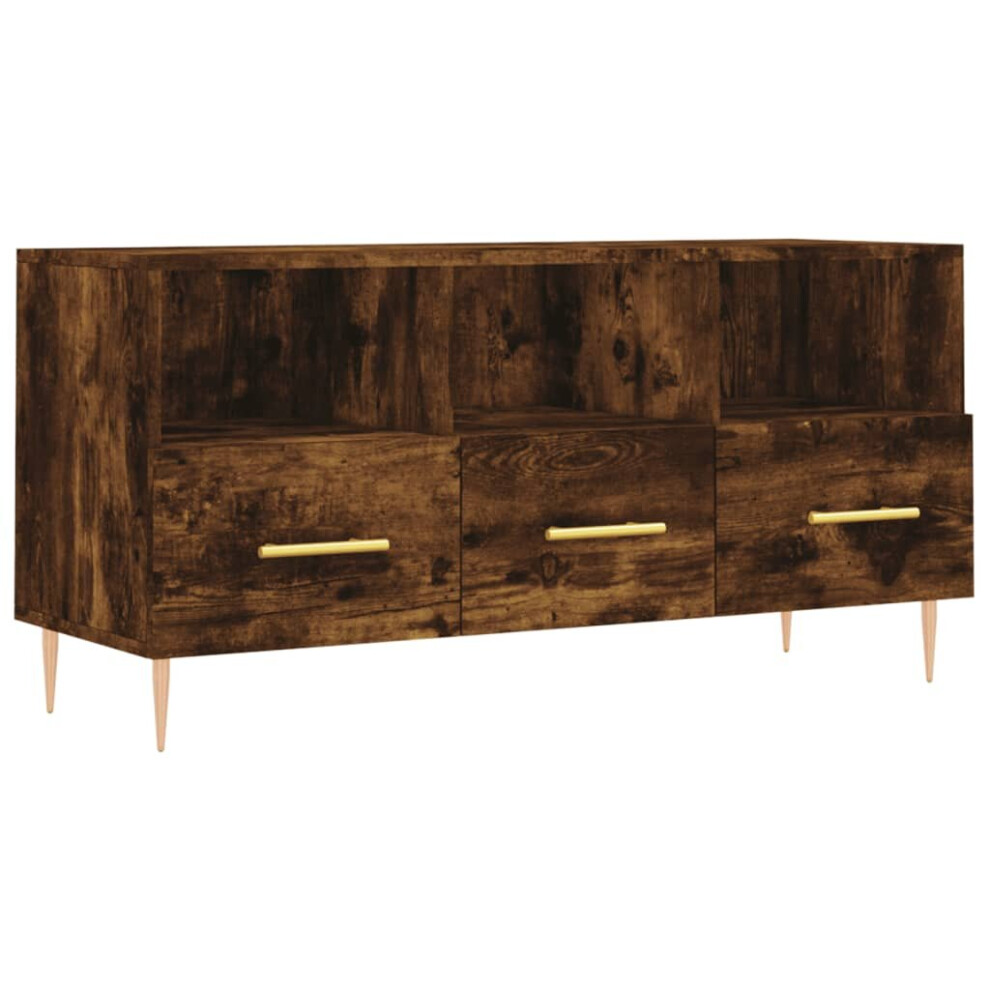 vidaXL TV Cabinet TV Unit Media Cabinet TV Stand Smoked Oak Engineered Wood