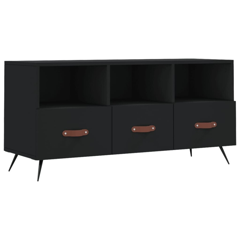 Vidaxl Tv Cabinet Tv Unit Sideboard Media Unit Tv Stand Black Engineered Wood