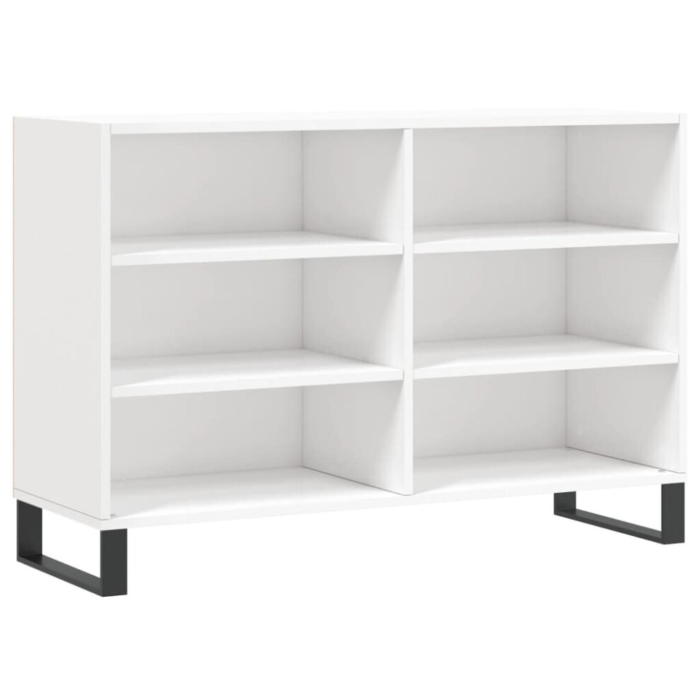 Vidaxl Sideboard Storage Cabinet Cupboard High Gloss Engineered Wood White