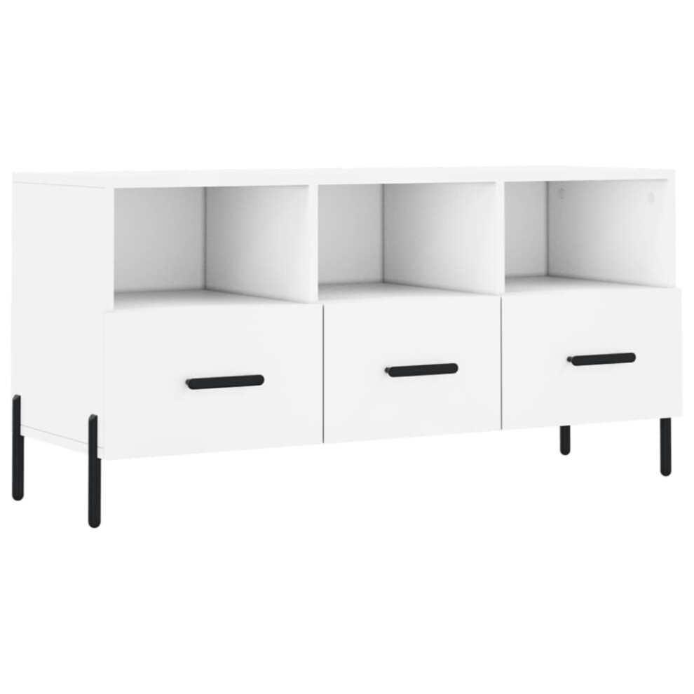 vidaXL TV Cabinet TV Unit Sideboard Media Unit TV Stand White Engineered Wood