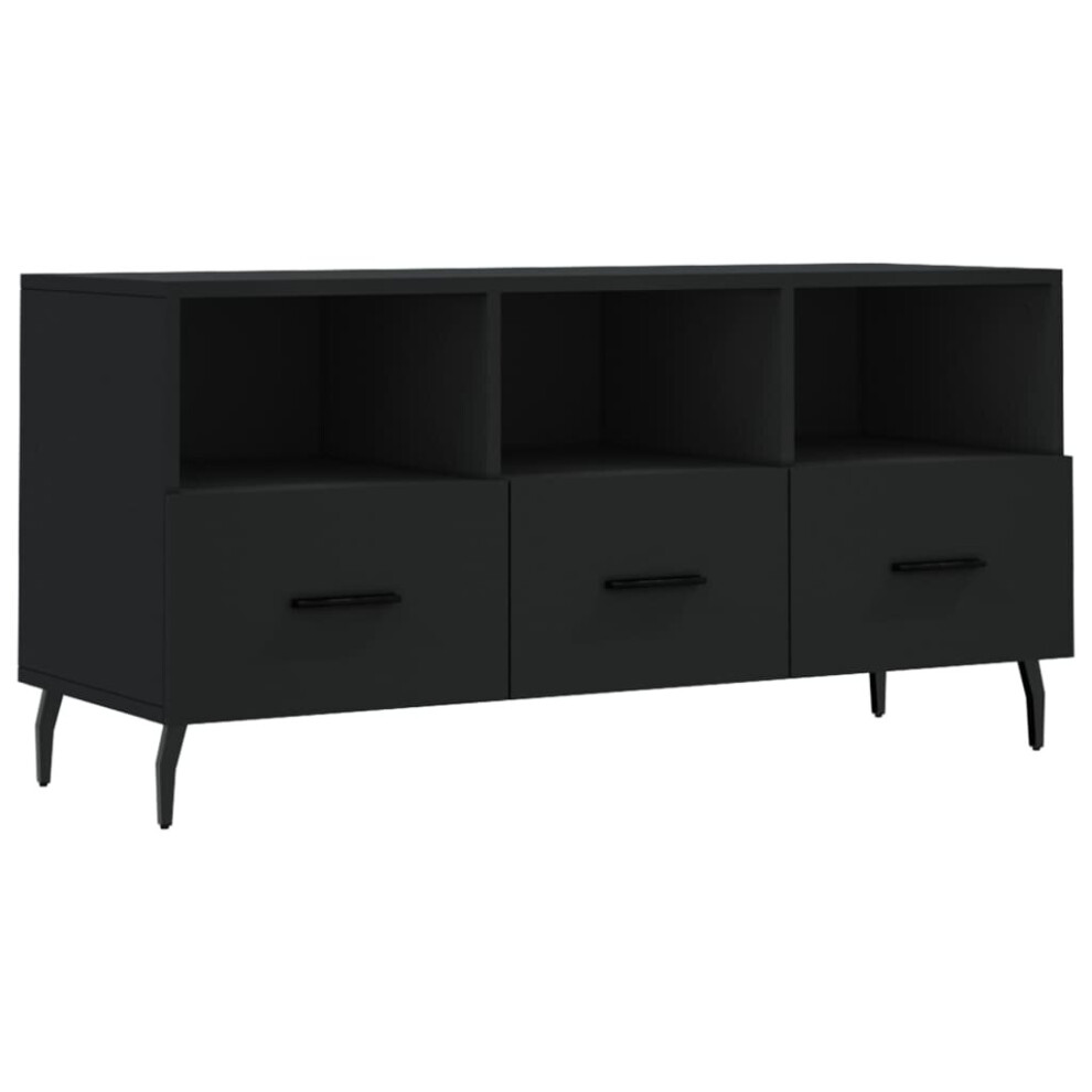 Vidaxl Tv Cabinet Tv Unit Sideboard Media Unit Tv Stand Black Engineered Wood
