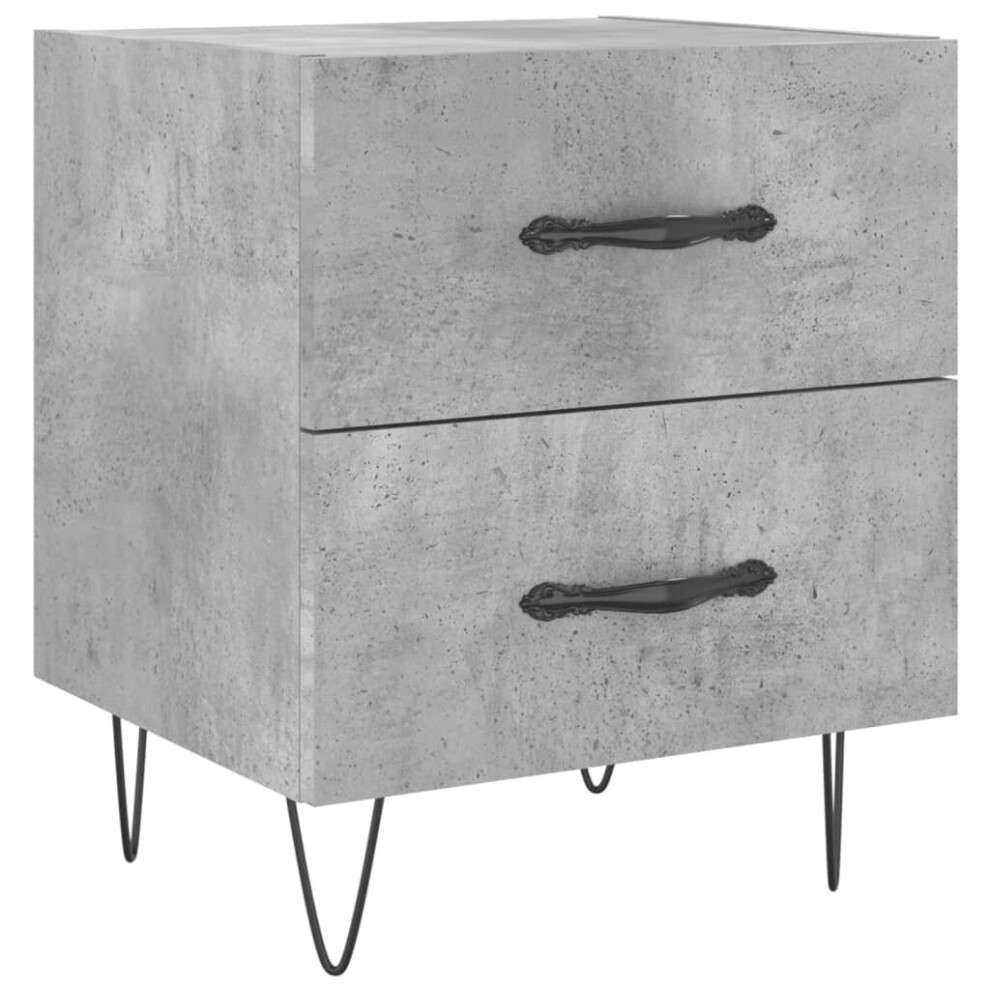 (concrete grey, 1 pcs) vidaXL Bedside Cabinets Bed Table End Table 2 pcs Concrete Grey Engineered Wood