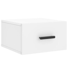 (white, 1 pcs) vidaXL Wall-mounted Bedside Cabinets Floating Cabinet Nightstand 2 pcs White