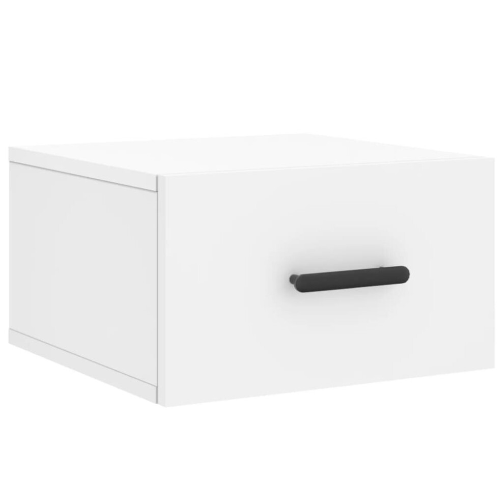 Vidaxl (White, 1 Pcs) Wall-Mounted Bedside Cabinets Floating Cabinet Nightstand 2 Pcs White