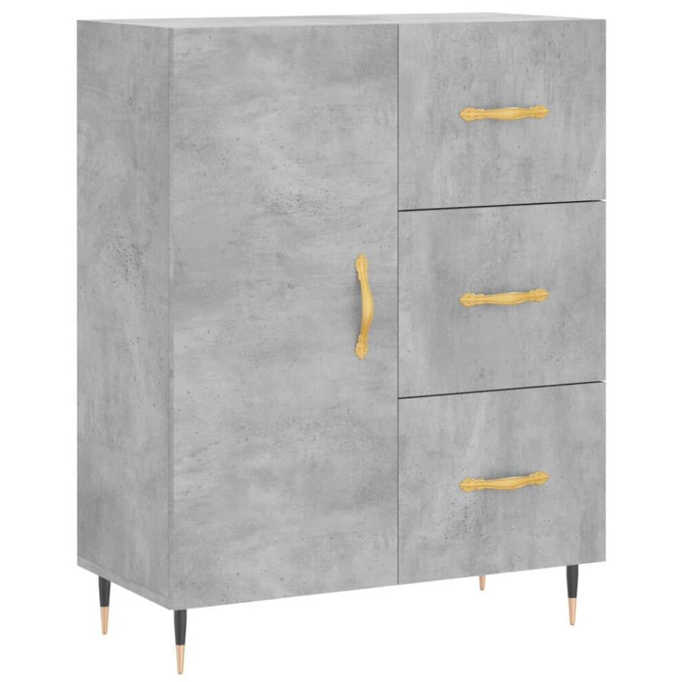 vidaXL Sideboard Storage Side Cabinet Cupboard Concrete Grey Engineered Wood