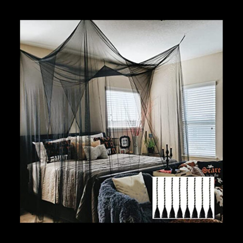Bed Canopy 4 Corner Mosquito Net Black Canopy Bed Curtains Hanging Bed