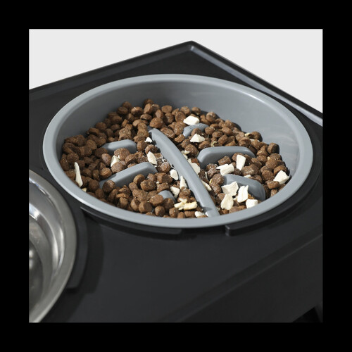 Elevated Dog Bowls for Larges , Medium and Small, 15 Tilted Adjustable