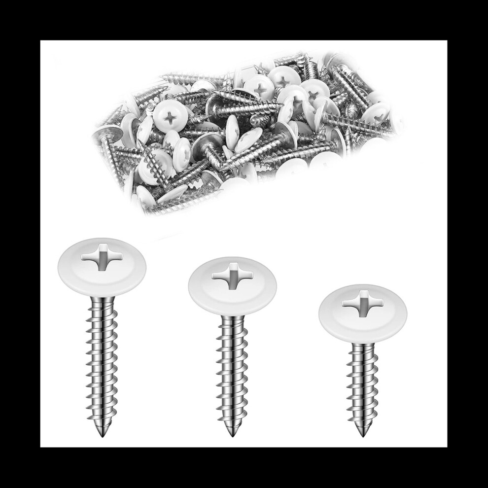 Photos - Nail / Screw / Fastener White Screws Wood White Sheet Metal Screw Thread Truss Head Fast Self Tapping White Pan Cabinet Screws