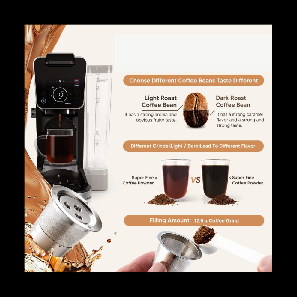 For Ninja CFP201 CFP301 Coffee Machine Three-Hole K Cup Circulation Stainless Steel Coffee Capsule Filter,4Pcs