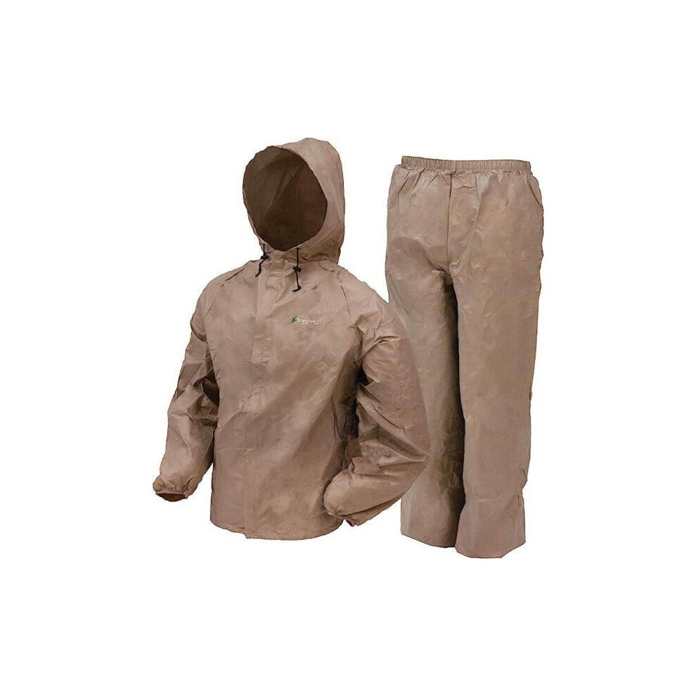 (M/L, Khaki) Frogg Toggs Ultra-Lite2 Breathable Waterproof Rain Suit