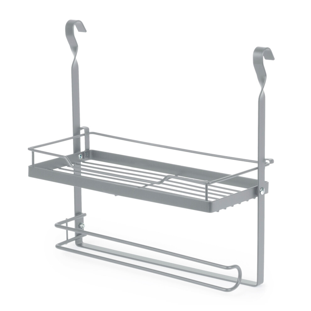 Livivo (Shelf Paper Towel Holder - Grey) Kitchen Saucepan Lid Hooks Tool Utensils Holder Hanging Rail Rack Wall Mounted
