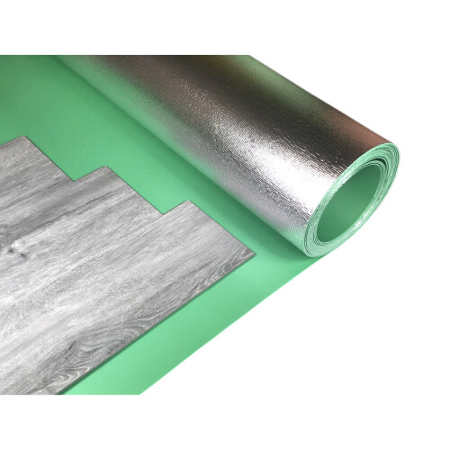 Royale Silver Vinyl Click Flooring Underlay LVT Underlay - 10m2 Roll