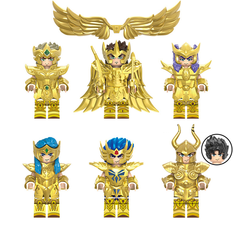 (6PCS Gold Saints) 9PCS Gold Saints VS Hellbat  Toy Action Mini Figures Fits Lego