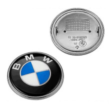 BMW Logo Emblem for Hood/Trunk 82mm & 72mm Fits Series 1/3/5/7 and X1/X3/X5/X6 with 2 Positioning Pins