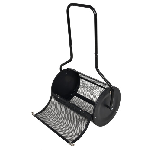 Carbon Steel Compost Peat Moss Top Dressing Roller Spreader Garden Lawn Backyard 2