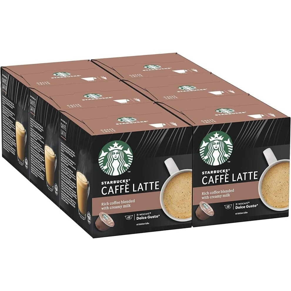 Caffe Latte by NescafÃ© Dolce Gusto Coffee Pods 12x6 Boxes 72 Capsules