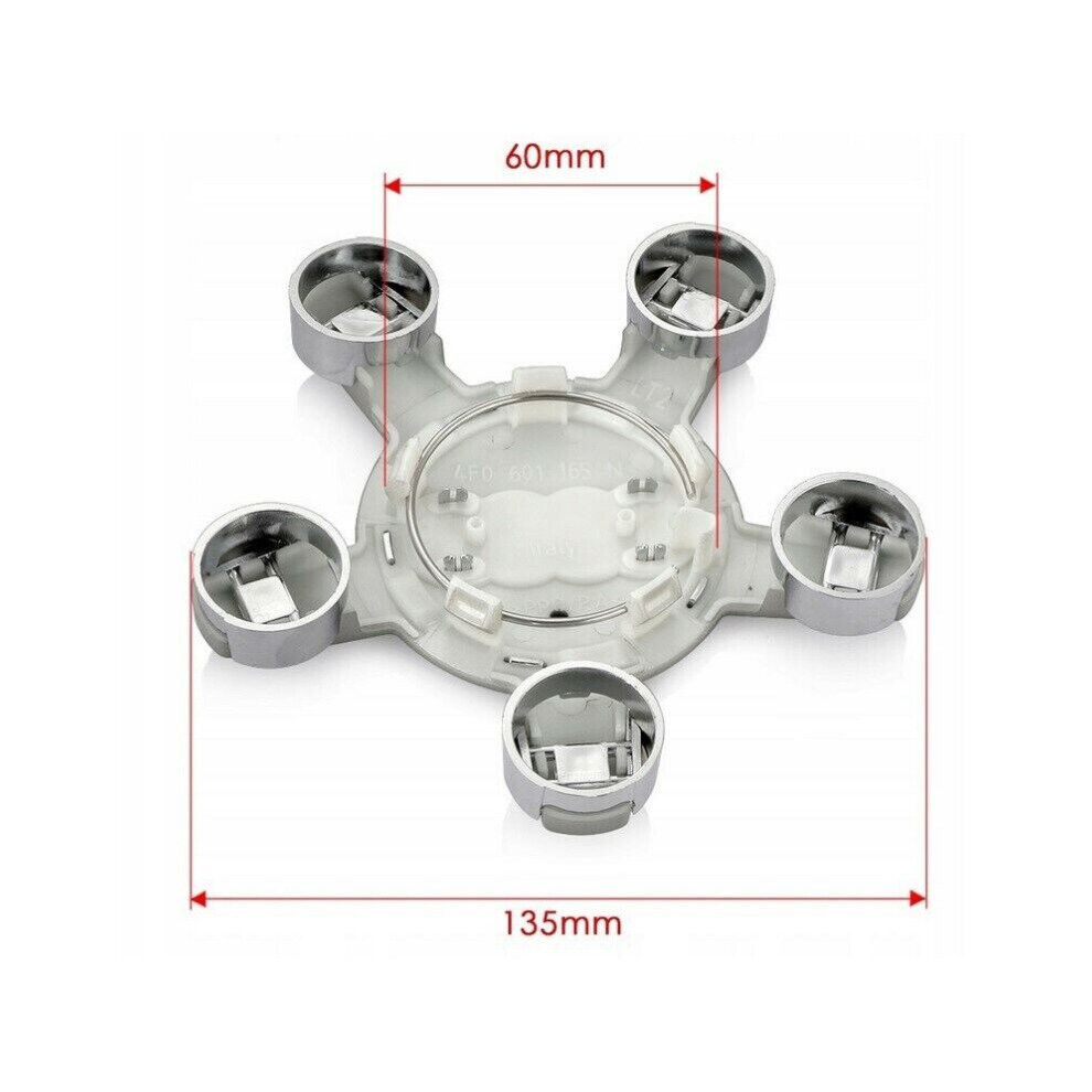 135Mm Wheel Center Hub Caps For Audi A3 A4 A5 A6 S6 4F0601165 Chrome 4754135865565