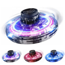 (Blue) Mini Drone Led UFO Type Flying Spinner Fingertip Flight Gyro Drone Aircraft Toys