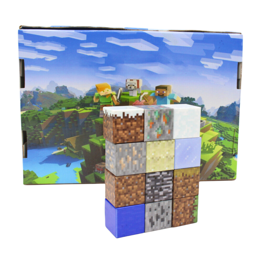 (12pcs) Minecraft Advent Calendar Christmas Halloween Countdown Magnetic Block Particle Building Blocks Best Gifts Twilight Portal