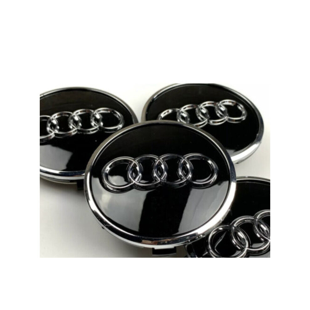 4Pcs 61Mm Wheel Center Hub Cap Emblem For Audi Q7 A3 4M0601170 Black 4754135865626