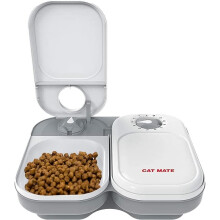 Cat Mate C200 2 Meal Automatic Pet Feeder For Cats And Small Dogs with Ice Pack, White