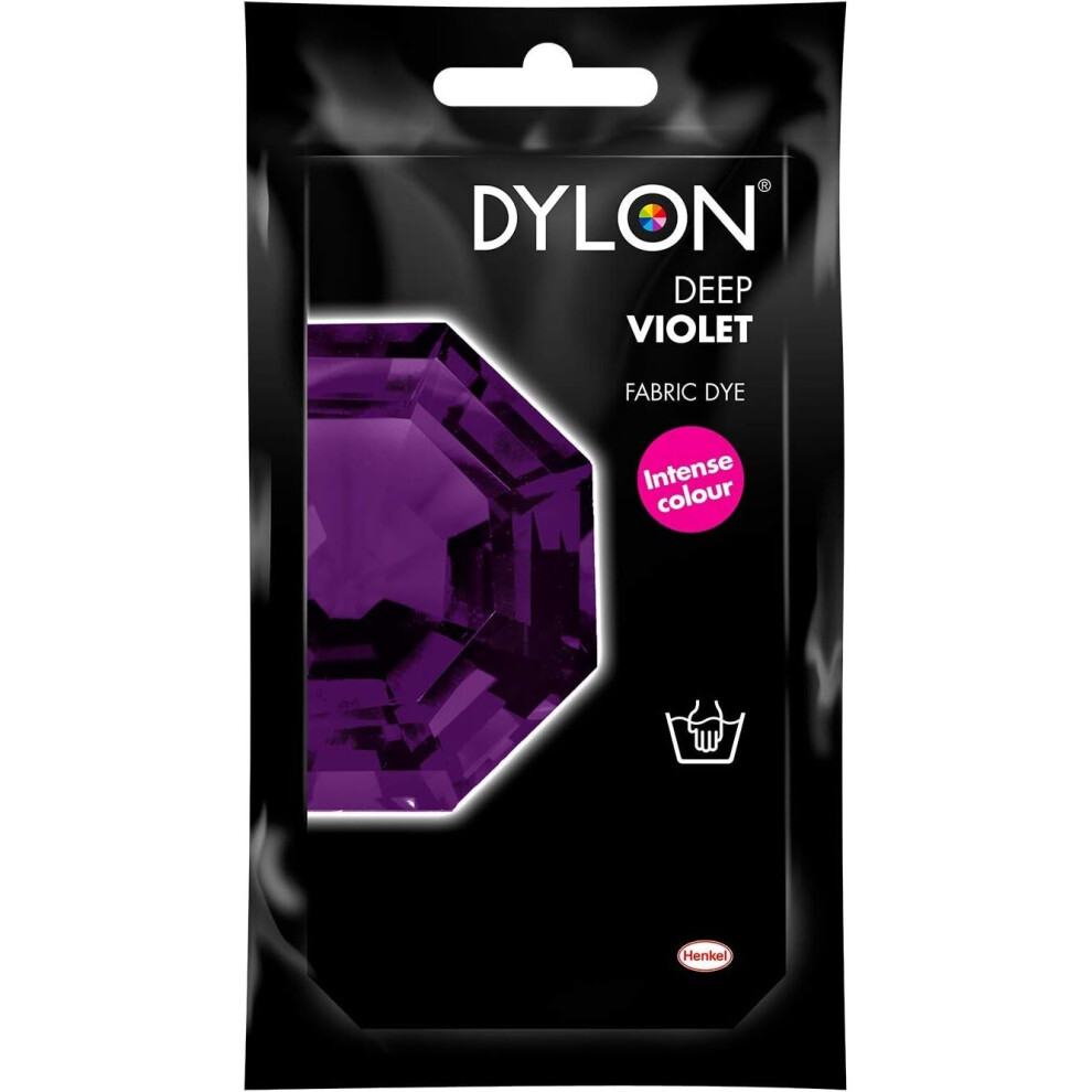 DYLON Hand Dye, Fabric Dye Sachet for Clothes, Soft Furnishings and Projects, 50 g - Deep Violet