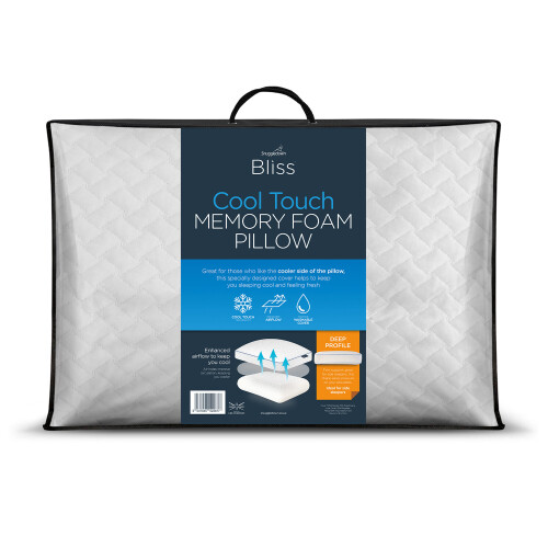 Cool Touch) Snuggledown Bliss Extra Deep Bamboo Pillow UK Made on