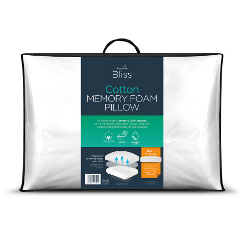 Snuggledown (Cotton Touch) Snuggledown Bliss Extra Deep Bamboo Pillow UK Made