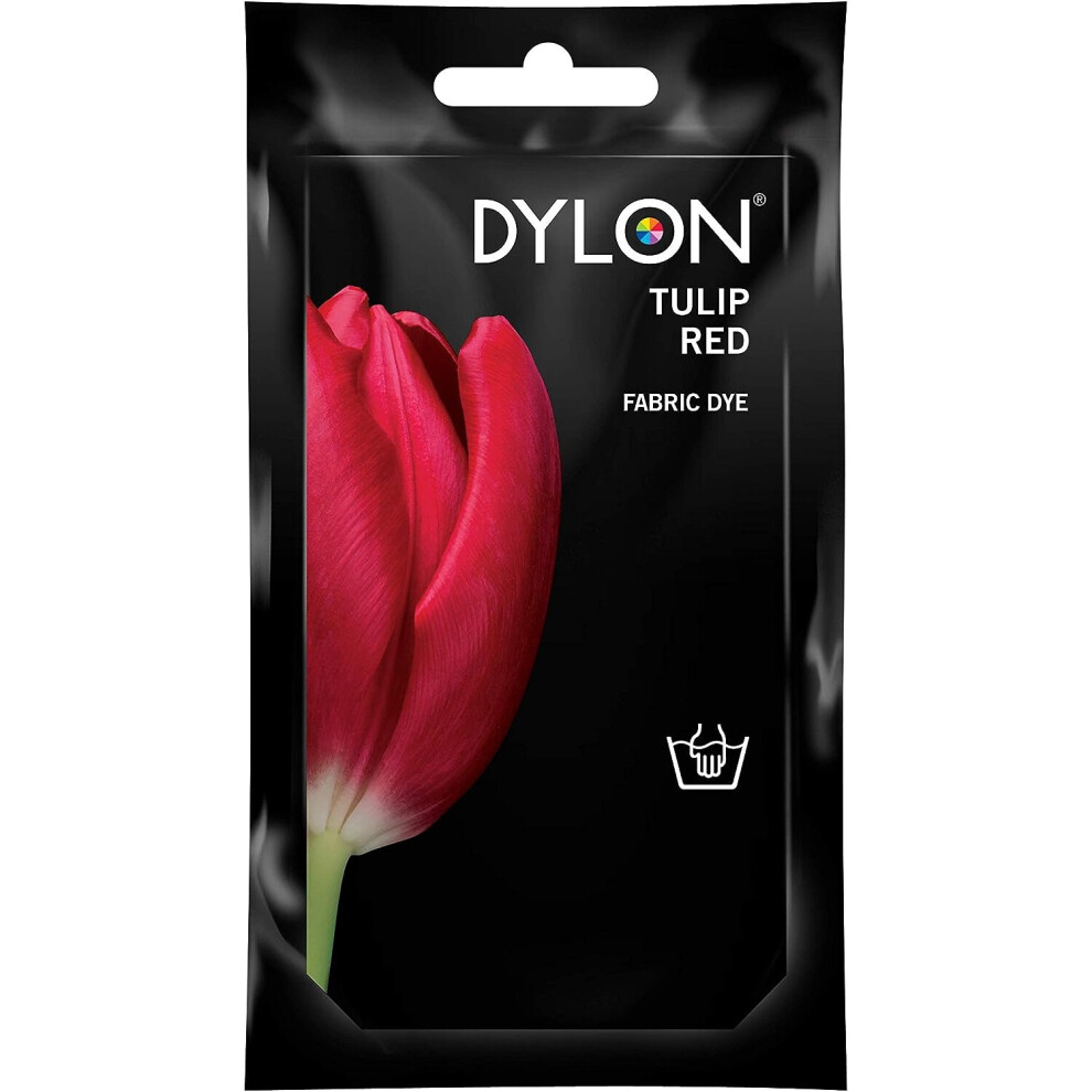 DYLON Hand Dye, Fabric Dye Sachet for Clothes, Soft Furnishings and Projects, 50 g - Tulip Red