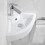 Cloakroom Hand Wash Basin Sink Compact Ceramic White Wall Hung Triangular 1