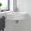Cloakroom Hand Wash Basin Sink Compact Ceramic White Wall Hung Triangular 10