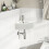 Cloakroom Hand Wash Basin Sink Compact Ceramic White Wall Hung Triangular 3