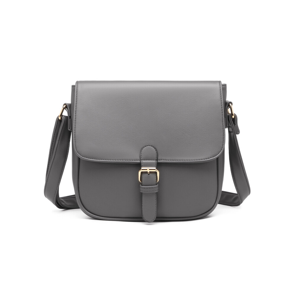 (Grey) Miss Lulu Classic Cross Body Shoulder Bag