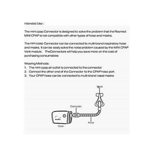 ResMed Air Mini CPAP Adapter CPAP Hose Connector Clear 1