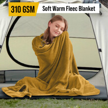 (King Blanket) Warm Fleece Blankets Faux Fur Throw Yellow Blanket