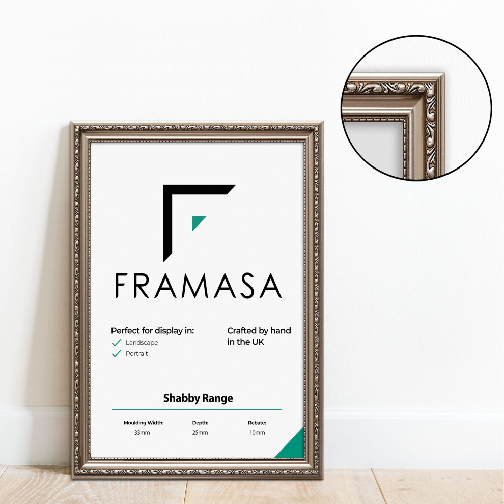 (Gun Metal, A2-594x420mm) New Ornate Shabby Chic Picture Frames Modern Photo Frames Online Frames