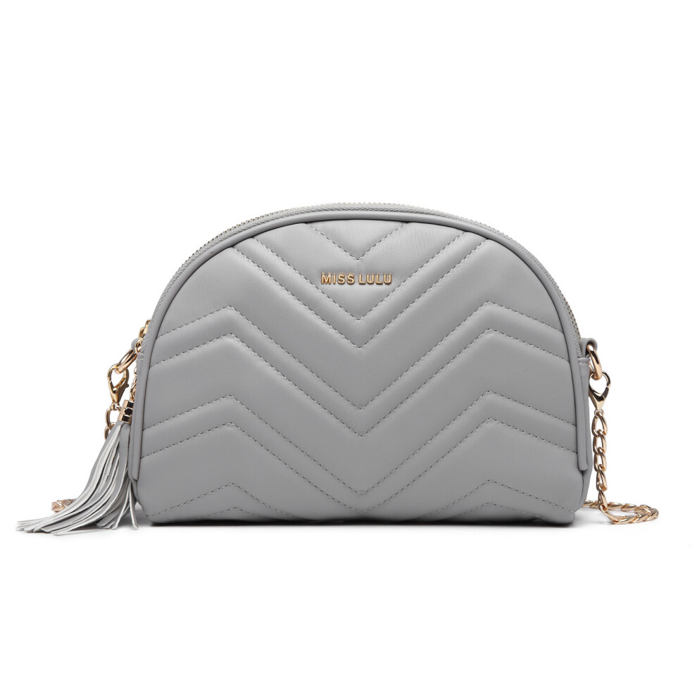 (Grey) MISS LULU Trendy Tassel Crossbody Bag