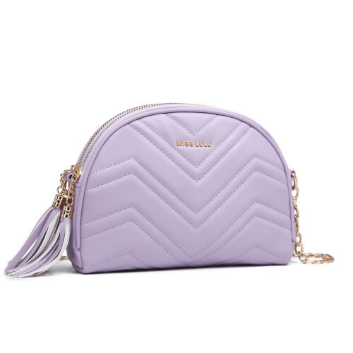 Miss Lulu (Purple) MISS LULU Trendy Tassel Crossbody Bag 2