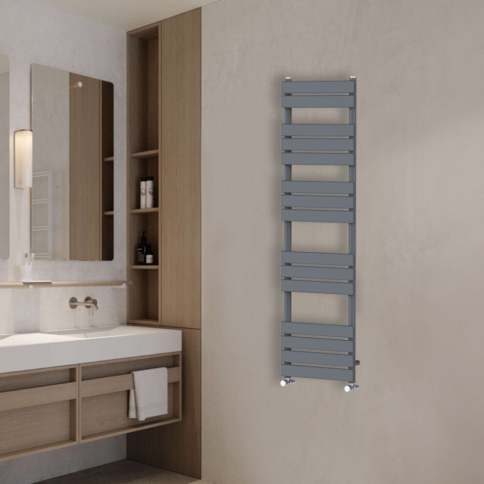Nrg (1600X450mm) Flat Panel Heated Towel Rail Bathroom Rad Radiator Anthracite