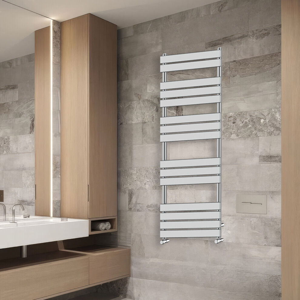 (1600x600mm) NRG Flat Panel Heated Towel Rail Bathroom Rad Radiator Chrome