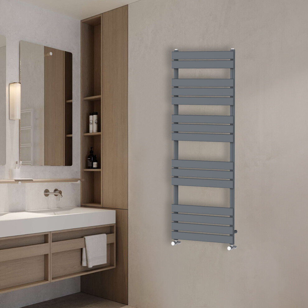 (1600x600mm) NRG Flat Panel Heated Towel Rail Bathroom Rad Radiator Anthracite